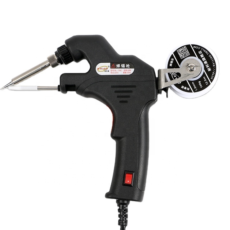 NYLEO 110V/220V 60W  Hand-held Heating Soldering gun Automatically Send Tin hot air soldering gun with Tin Wire