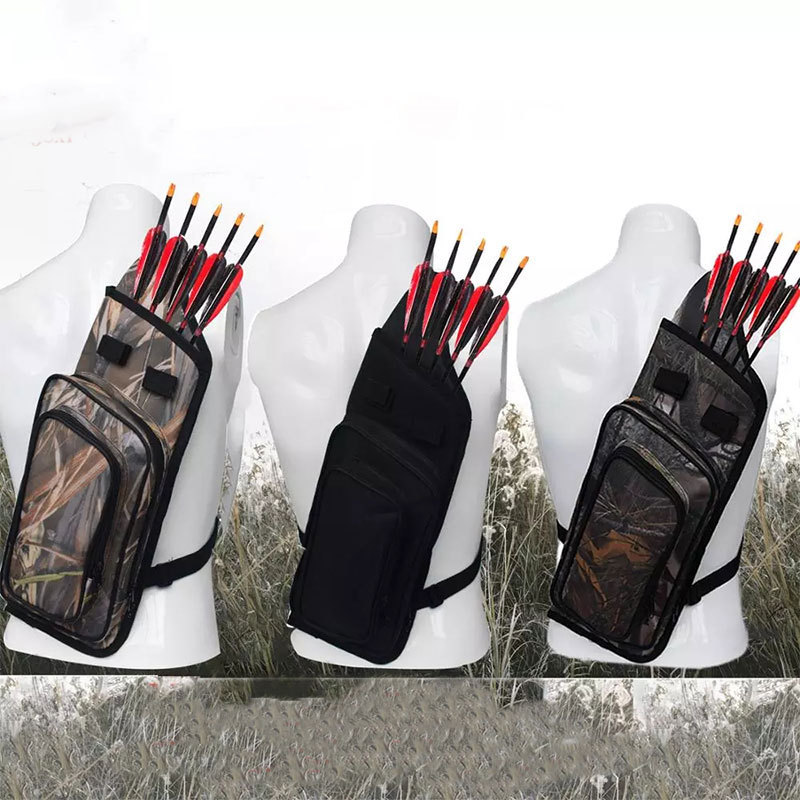 outdoor Large carrying Archery Hunting Bag Archery Arrow Quiver Tube with Back Strap Archery Arrow Case Holder