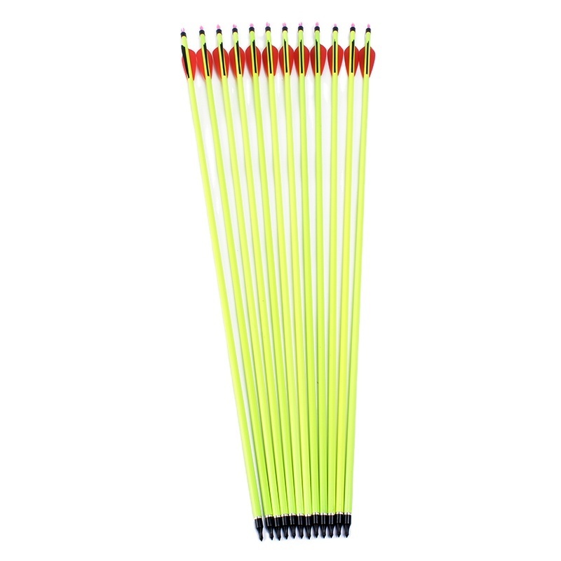 Hunting Shooting Crossbow Archery Yellow shaft Carbon Arrow Replaceable Arrow tips 30 Inches For Compound & Recurve Bow