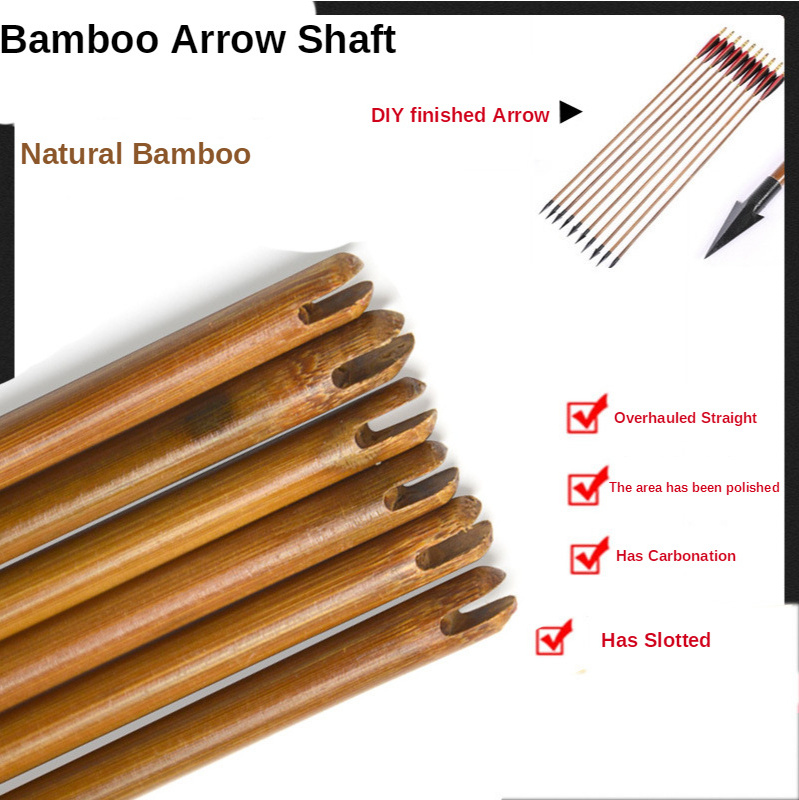 31.5/33.5Inch Natural Bamboo Arrow Shaft OD 8mm 7mm For 20-70lbs Hunting Bow DIY Bamboo Arrow Archery