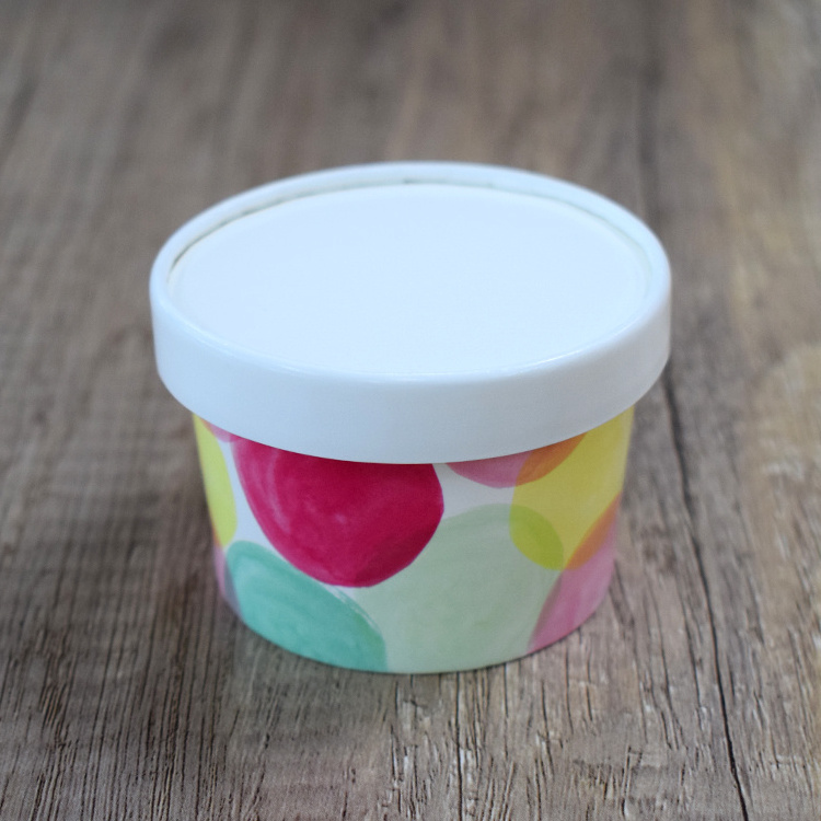 OEM ODM custom design 3 oz 4 oz ice cream cups with paper lid