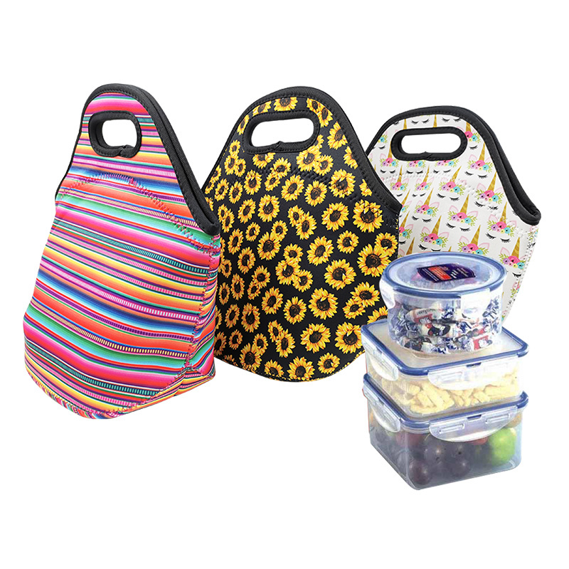 RTS Wholesale Price Custom Lunch Tote Bag Kids School Lunch Box Tote Bag Insulated Neoprene Thermal Food Lunch Cooler Bag