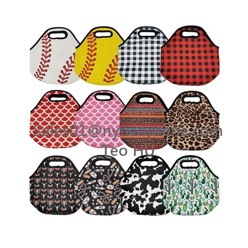 RTS Wholesale Price Custom Lunch Tote Bag Kids School Lunch Box Tote Bag Insulated Neoprene Thermal Food Lunch Cooler Bag