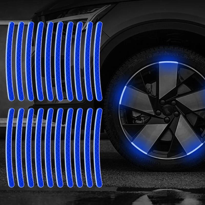 Colorful Car Motorcycle Wheel Hub Reflective Strips Stickers Car Styling Decal Sticker Auto Moto Decor Decals