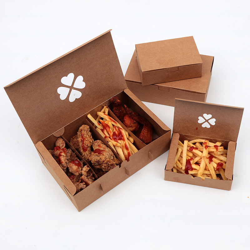 LOKYO Custom Logo Disposable Paper Fast Food Packaging Roasted Fried Chicken Wing Box Greaseproof Take Away Box