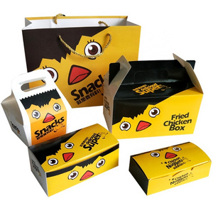 Factory Food Container Take Out Fast Food Paper Packaging Box Customize White Cardboard Fried Chicken Boxes