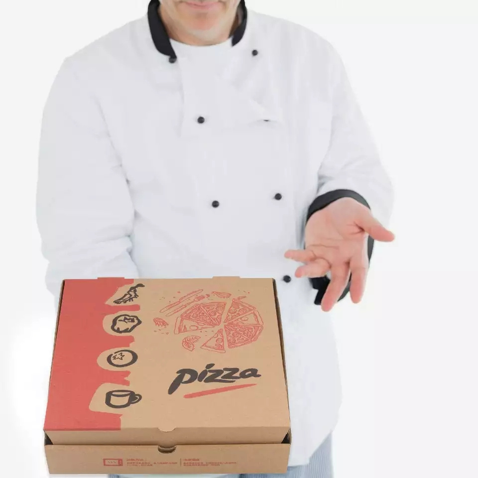 Wholesale Pizza Box E flute Take Away Custom Print and Size Pizza Take-Out Boxes Fast Food Carton Pizza Packaging Box 12 Inch