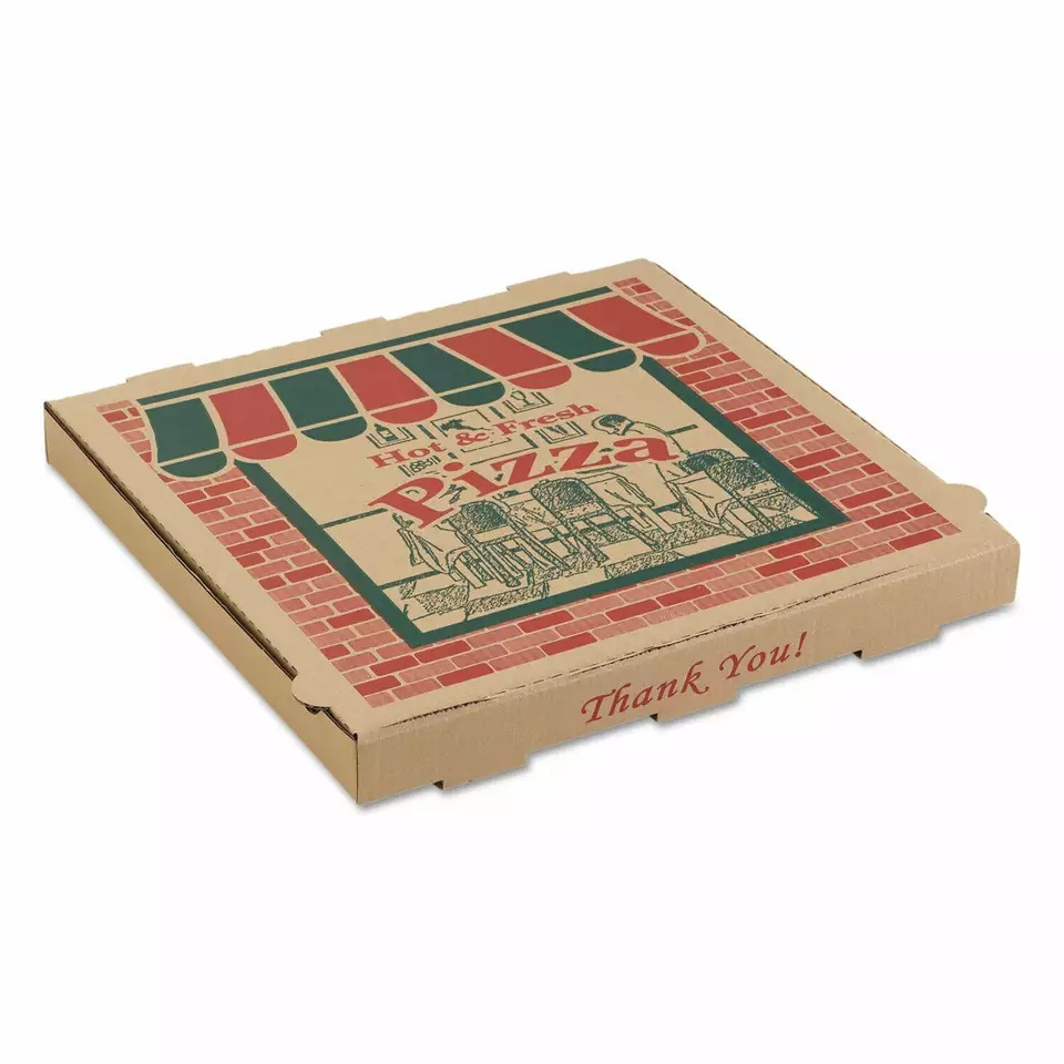 Wholesale Corrugated Custom Pizza Box Brown Corrugated Pizza Box Food Grade Custom Logo Takeout Custom Pizza Boxes