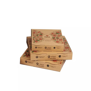 Wholesale Corrugated Custom Pizza Box Brown Corrugated Pizza Box Food Grade Custom Logo Takeout Custom Pizza Boxes