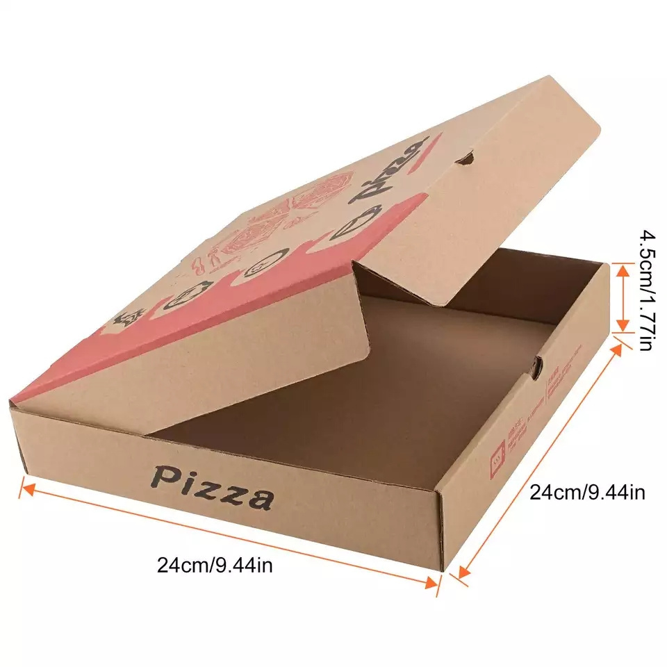 Wholesale Pizza Box E flute Take Away Custom Print and Size Pizza Take-Out Boxes Fast Food Carton Pizza Packaging Box 12 Inch