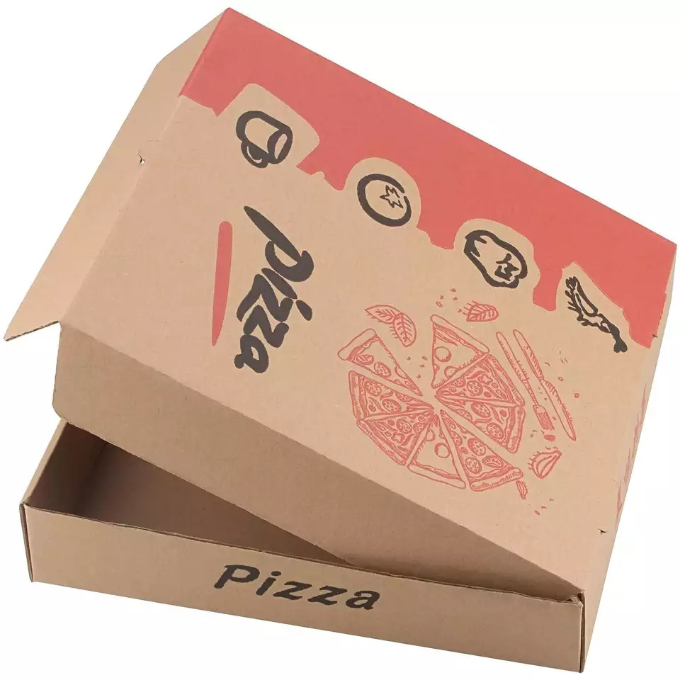 Wholesale Pizza Box E flute Take Away Custom Print and Size Pizza Take-Out Boxes Fast Food Carton Pizza Packaging Box 12 Inch