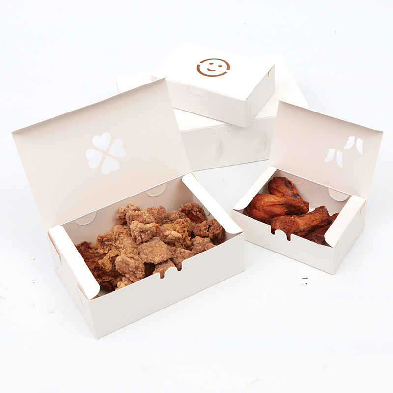 LOKYO Custom Logo Disposable Paper Fast Food Packaging Roasted Fried Chicken Wing Box Greaseproof Take Away Box