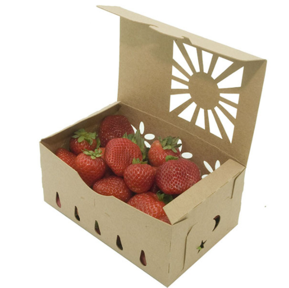 Custom Size And Logo Corrugated Fruit Packing Paper Boxes For Strawberry, Blueberry, Grape tomato