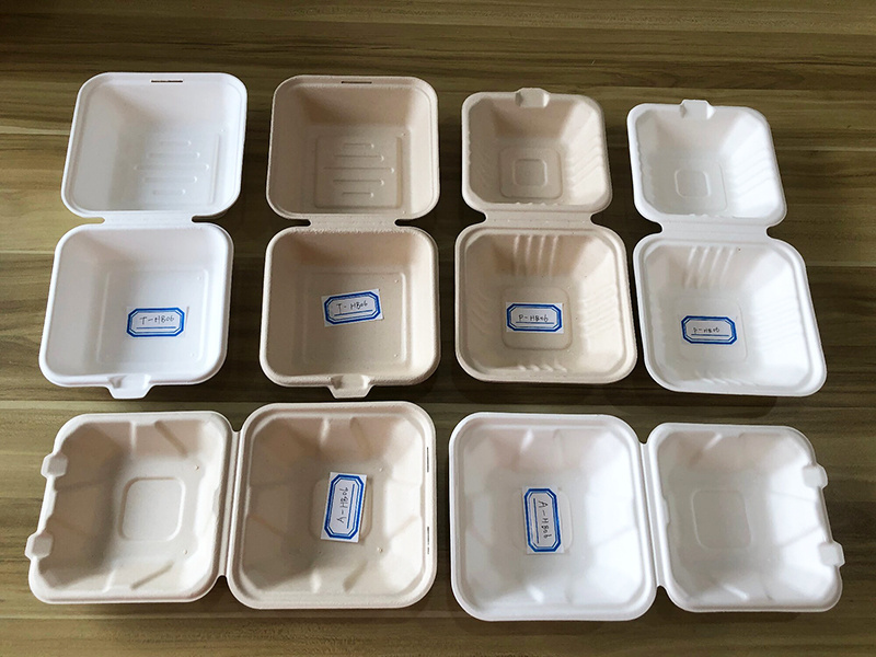 Biodegradable Disposable 100% Natural Compostable Sugarcane Clamshell Take Out Food Containers Bagasse Packaging Lunch Box