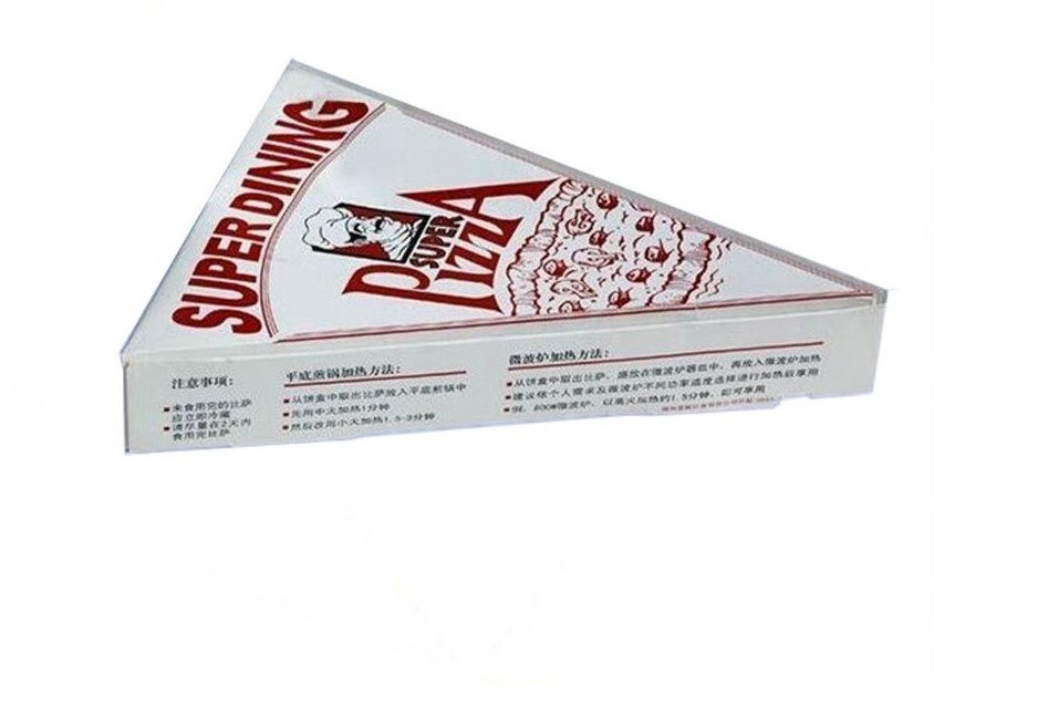 Corrugated coated pizza carton round triangle slice pizza box design