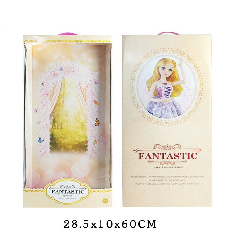 Customized Toy Doll Packing Box Doll Packaging Box with Window Coated Paper 5000 Pcs Accept Sample Environmental Mailing CN;GUA