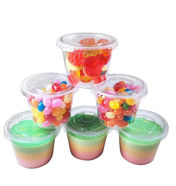 200 Sets 5.5 Ounce Disposable Plastic Jello Shot Cups with Lids  Souffle Portion Cup