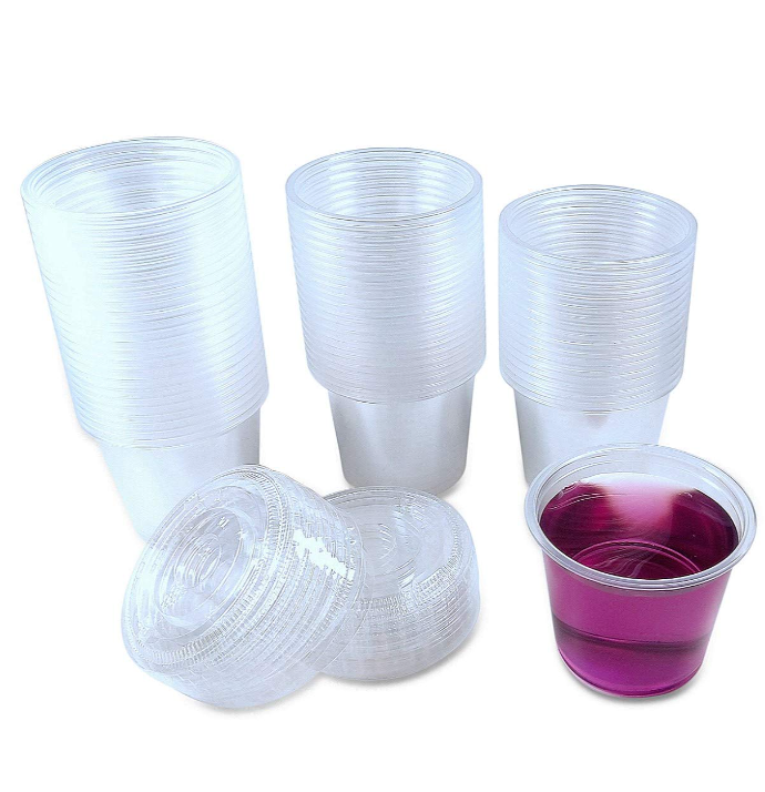 200 Sets 5.5 Ounce Disposable Plastic Jello Shot Cups with Lids  Souffle Portion Cup