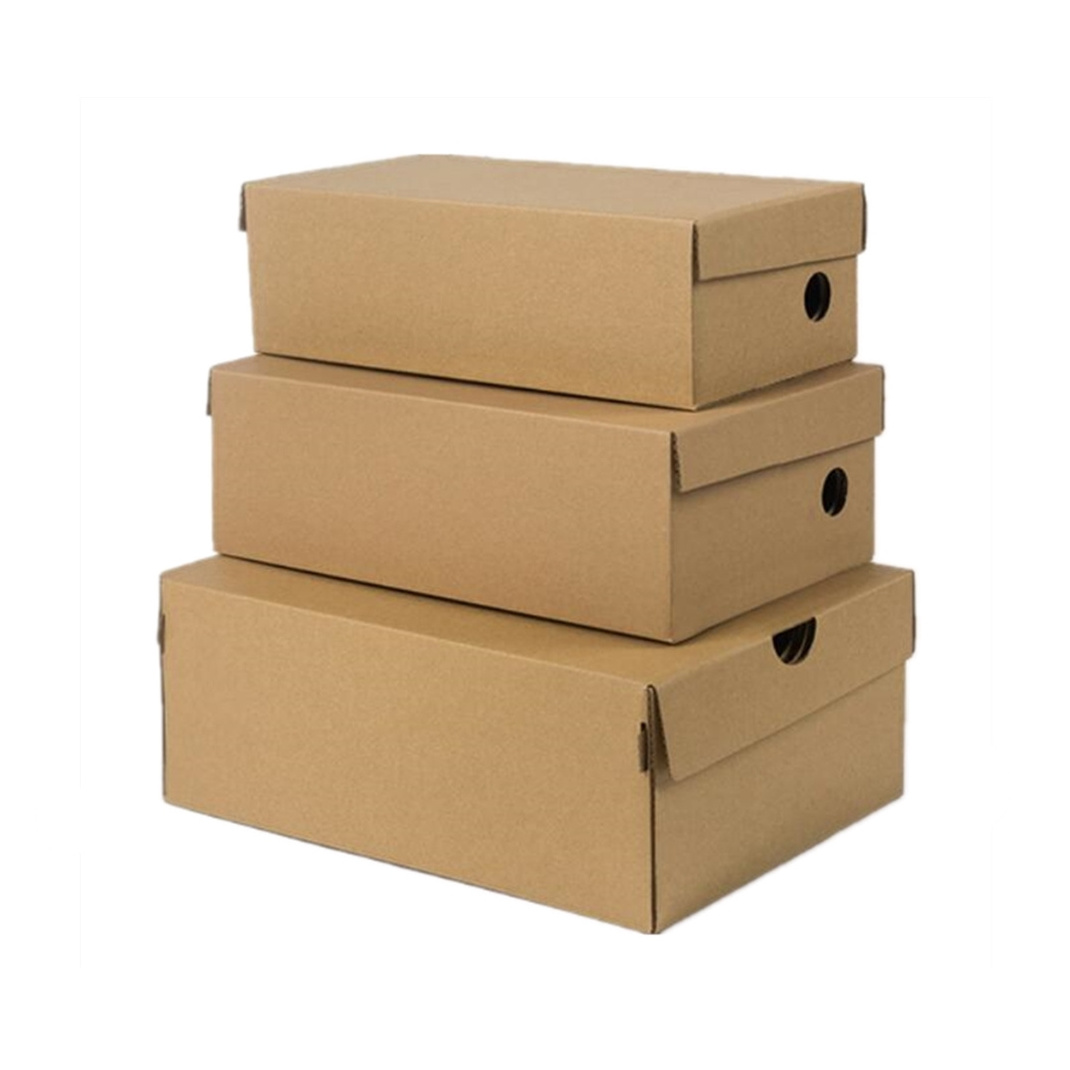 Wholesale Strong Cheap Corrugated Kraft Shoe Box Custom Plain Paper Box for Shoes