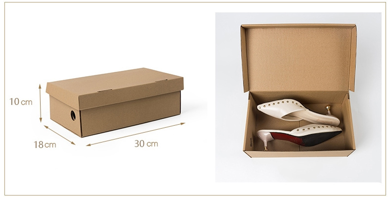 Wholesale Strong Cheap Corrugated Kraft Shoe Box Custom Plain Paper Box for Shoes