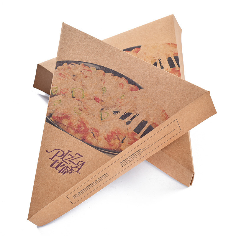 Corrugated coated pizza carton round triangle slice pizza box design