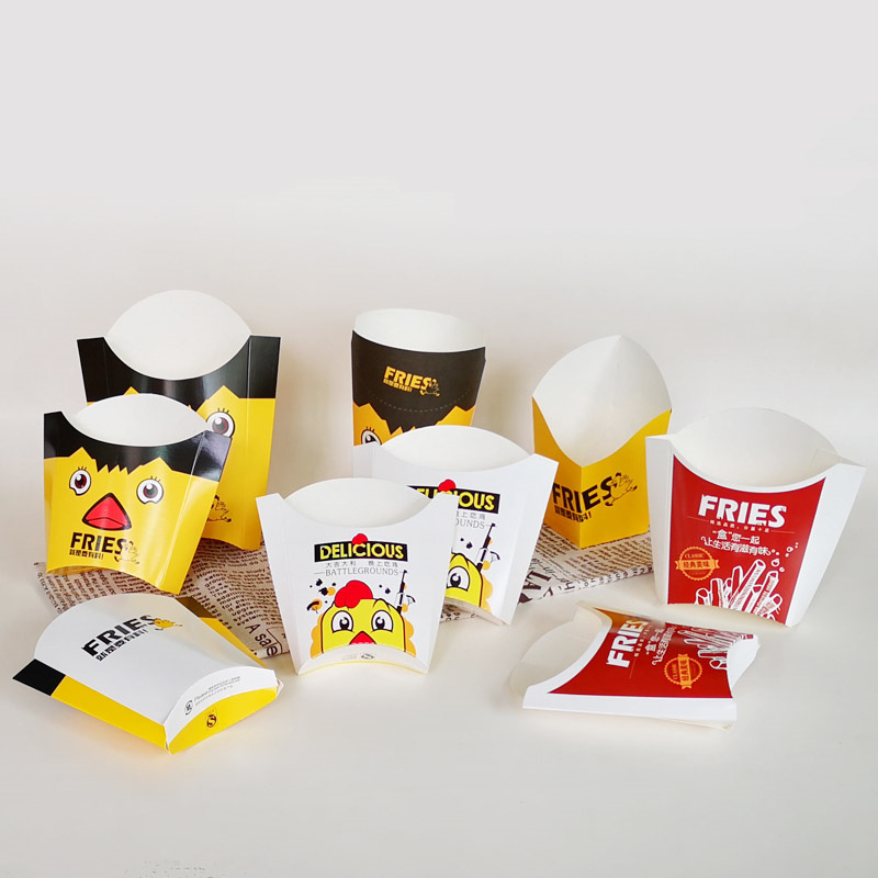 Customized fast food french fries packaging box paper box for french fries