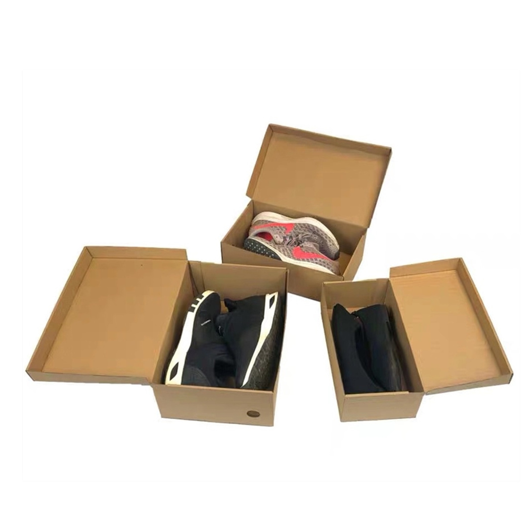 Wholesale Strong Cheap Corrugated Kraft Shoe Box Custom Plain Paper Box for Shoes