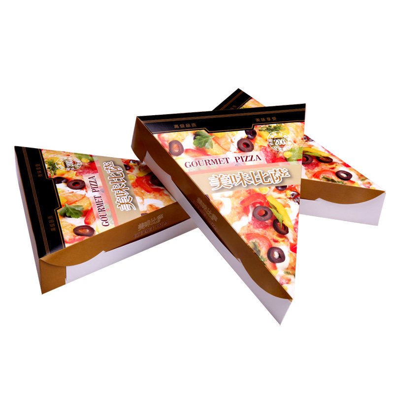 Corrugated coated pizza carton round triangle slice pizza box design