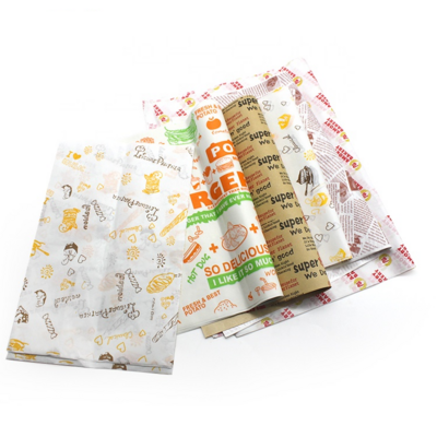 Grease proof wax deli burger paper for fast food fries oil proof sandwich wrapping paper