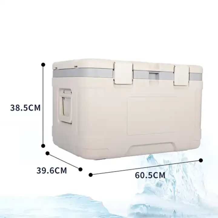 45L 40qt Glaciere Leak Proof Portable Hard Coolers with Wheels Rolling Box Big Wheeled Cooler Food Classic Blue Smile Provide