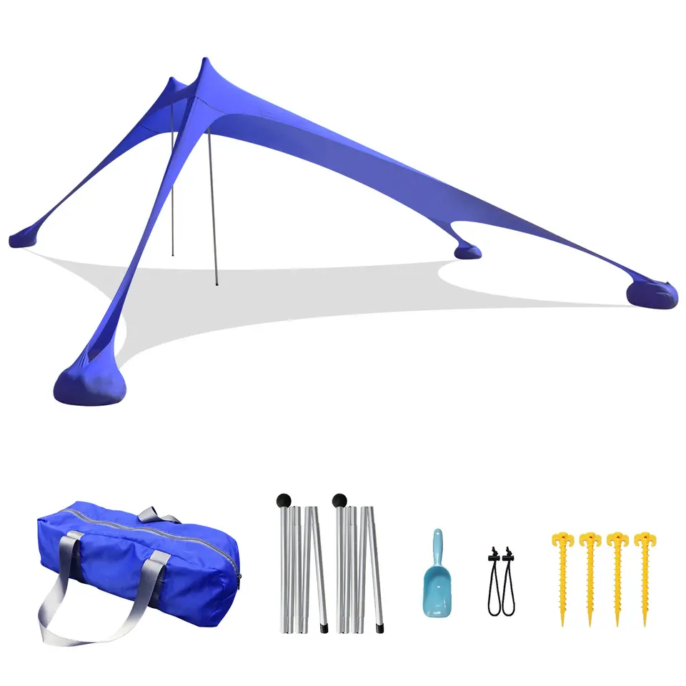 Pop Up Beach Sunshade With Carrying Bag Anti-uv Portable Sun Shade Shelter For 3 Person