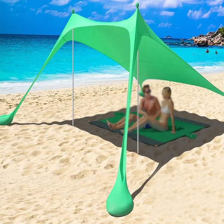 Pop Up Beach Sunshade With Carrying Bag Anti-uv Portable Sun Shade Shelter For 3 Person