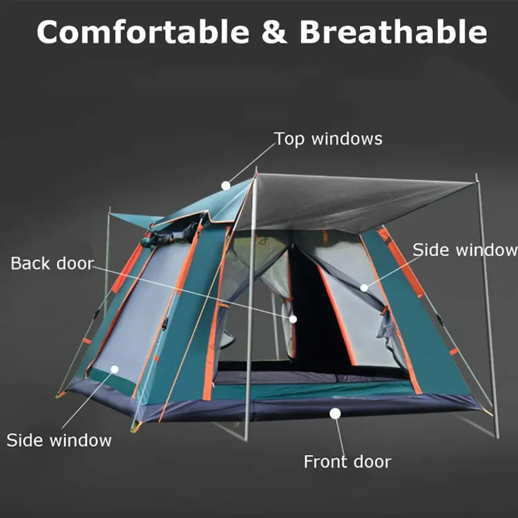 Newly produced beach easy set instant pop up outdoor camp ventilation sun shelters automatic camping tent