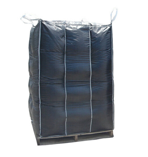 FIBC 1 Ton Bags Carbon Black Jumbo Bag for Biochar Charcoal Bitumen Waterproof Baffle Big Bag