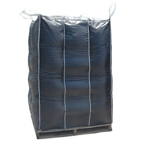 FIBC 1 Ton Bags Carbon Black Jumbo Bag for Biochar Charcoal Bitumen Waterproof Baffle Big Bag