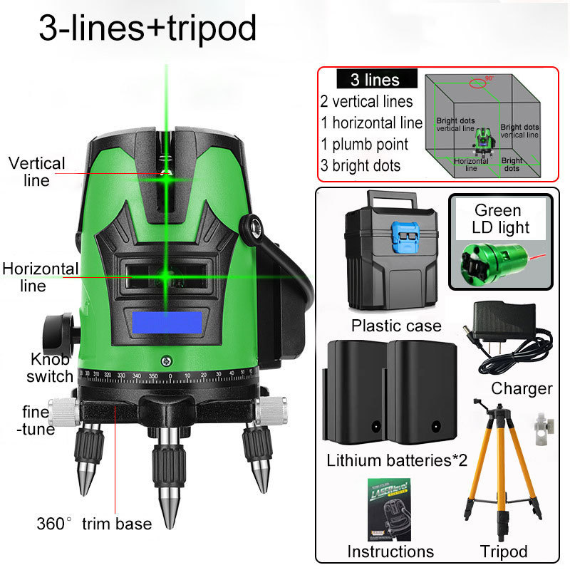 Ufit 3 lines 360 automatic indoor laser self leveling digital level with laser level machine