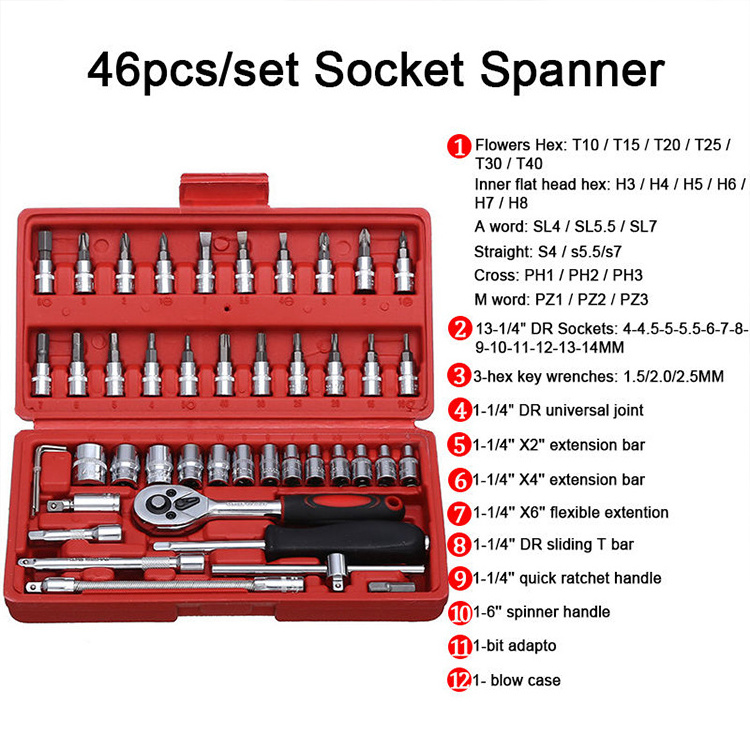 Selling Product Ratchet Torque Wrench Wrenches Hand Tools Socket Wrench Spanner Tools Box For Set Mechanic Screwdriver Tool Set