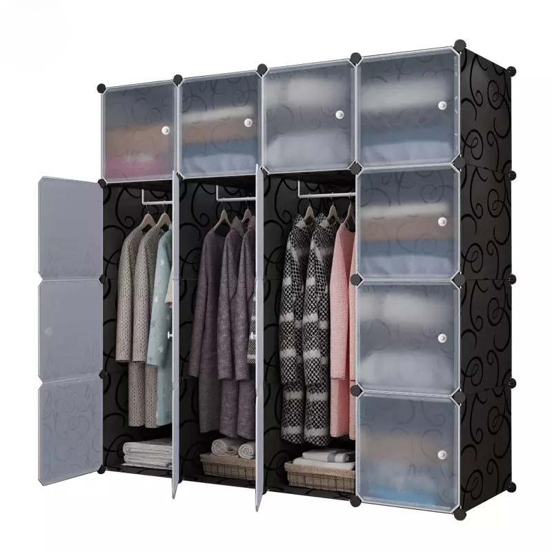 Large Space and Large Capacity Plastic Shoe Clothes Foldable Cube Wardrobe Closet Simple Diy Assemble Wardrobe