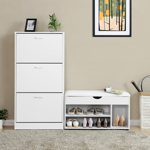 White Modern Wood  50 Pairs Shoe Cabinet Storage Organizer Home 3-Tier Zapateras-de-madera-modern Shoe Racks