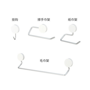 Multiple Designs Bathroom Organizer Durable and Powerful ABS Suction Wall Aluminum Hooks Set for Bathroom