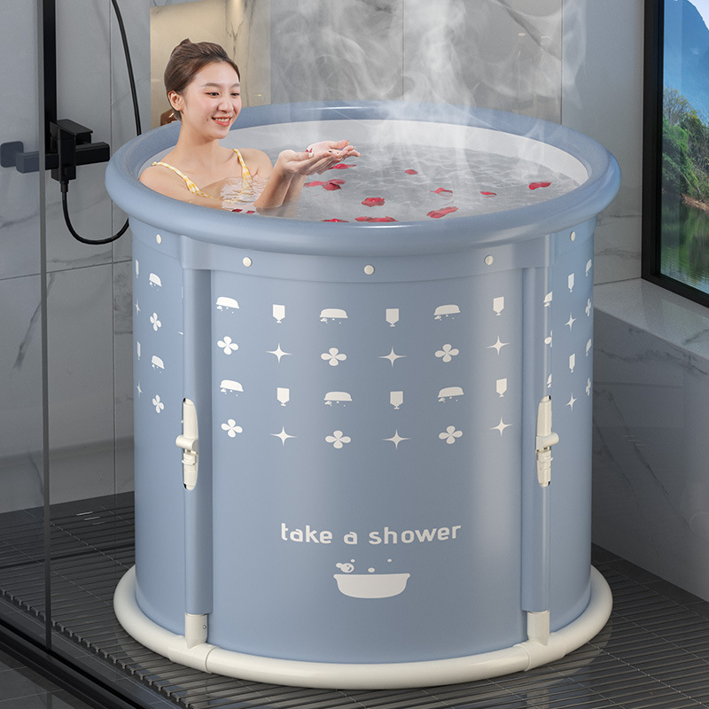 Large Bathtub Adult Bath Tub Barrel Sweat Steaming Plastic Thicken Portable Bathtub Home Sauna Insulation Folding Bath Bucket