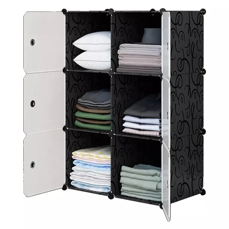 Large Space and Large Capacity Plastic Shoe Clothes Foldable Cube Wardrobe Closet Simple Diy Assemble Wardrobe