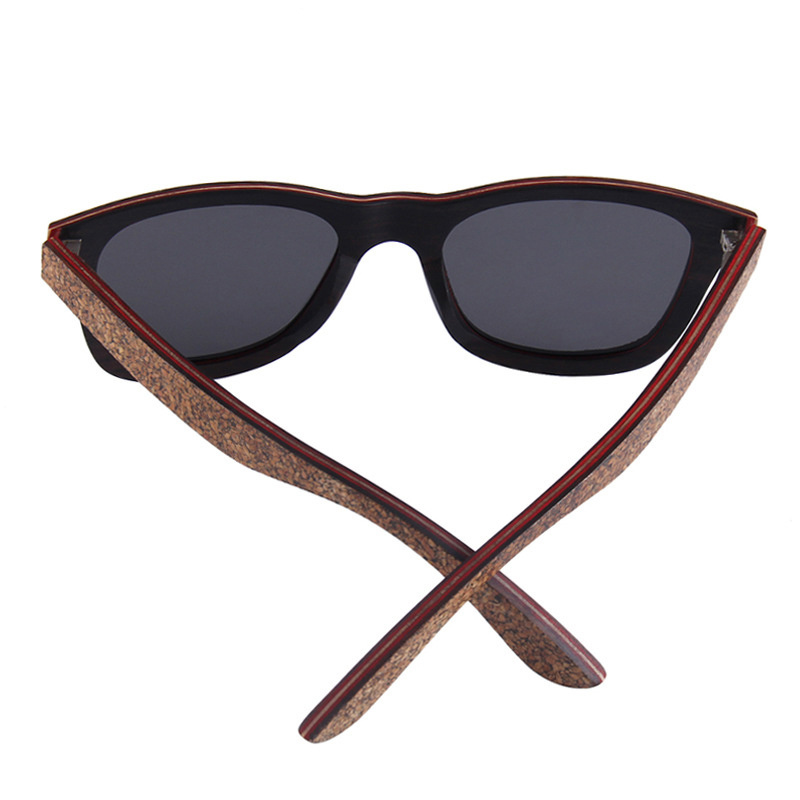 Dropshipping Vintage Square Natural Wood Sunglasses for Women Men Classic Retro Designer Style Custom Logo Cork Wood Sunglasses