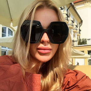 Gafas De Sol Hand Polished Sun Glasses Futuristic White Label Sunglasses Oversized Black Square Fashion Shades For Women 2023