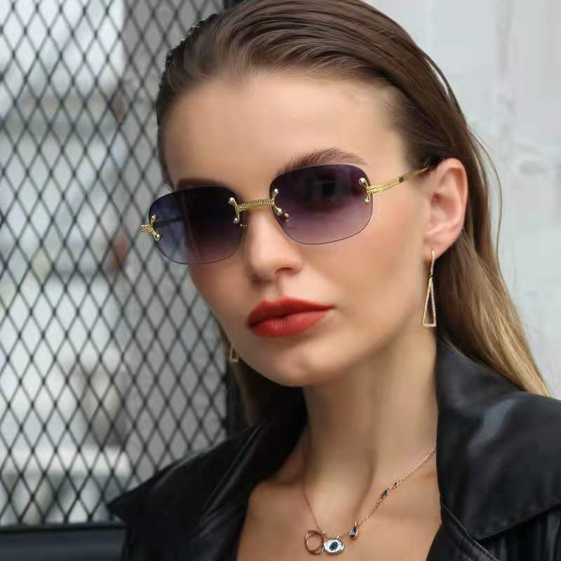 luxury punk party clear tinted lens bulk wholesale top quality gem cut ocean hiking driving no frame star sunglasses for men