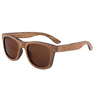 Dropshipping Vintage Square Natural Wood Sunglasses for Women Men Classic Retro Designer Style Custom Logo Cork Wood Sunglasses