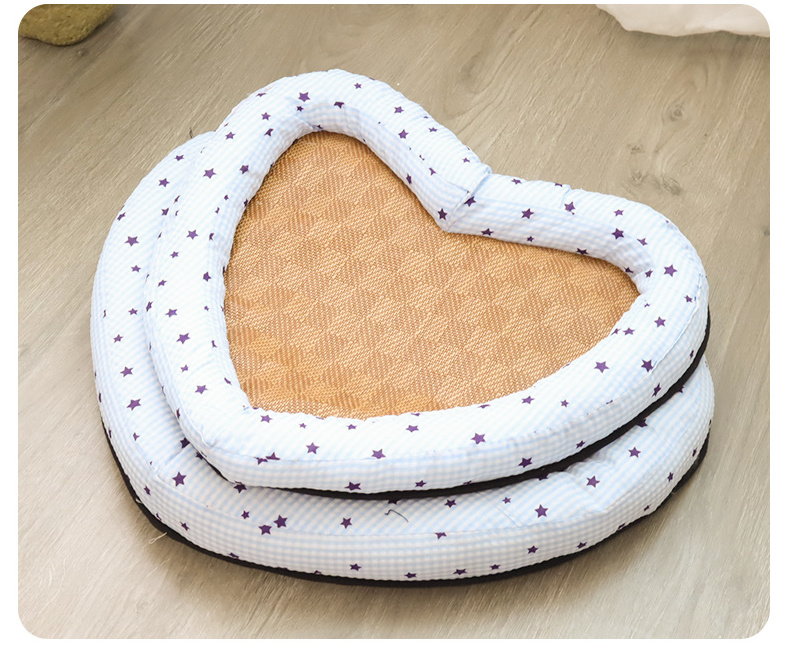 Summer cool rattan pet cat dog mat comfy washable cet nest ultra anti anxiety small dog bed wholesale