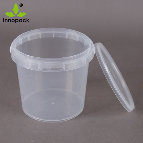 350ml/500ml/1000ml clear plastic pail honey ice cream buckets