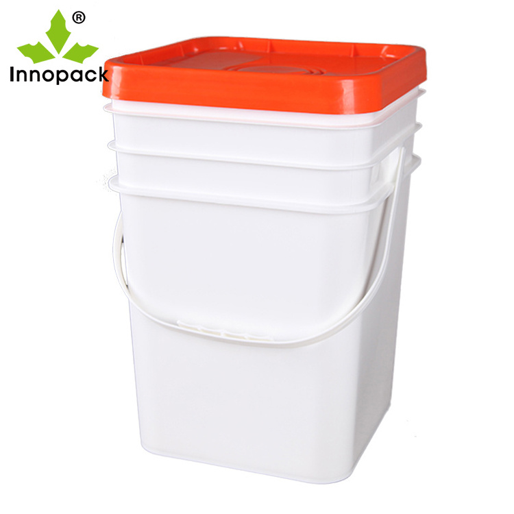 5 Gallon 20 L Square PP Plastic Storage Box with Plastic Handle