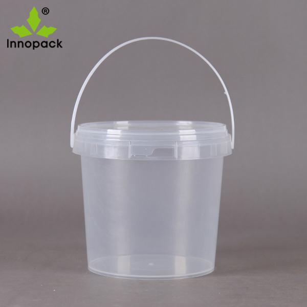 350ml/500ml/1000ml clear plastic pail honey ice cream buckets